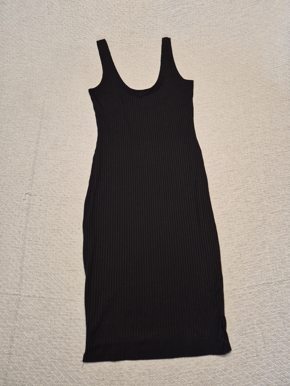 Heart & Hips Black Ribbed Midi Tank Dress